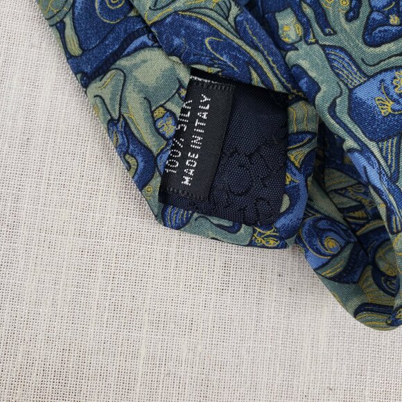 MC Escher Boxelder Tie Mosaic II Lithograph 1957 Silk Made in Italy Blue Green - Picture 3 of 5